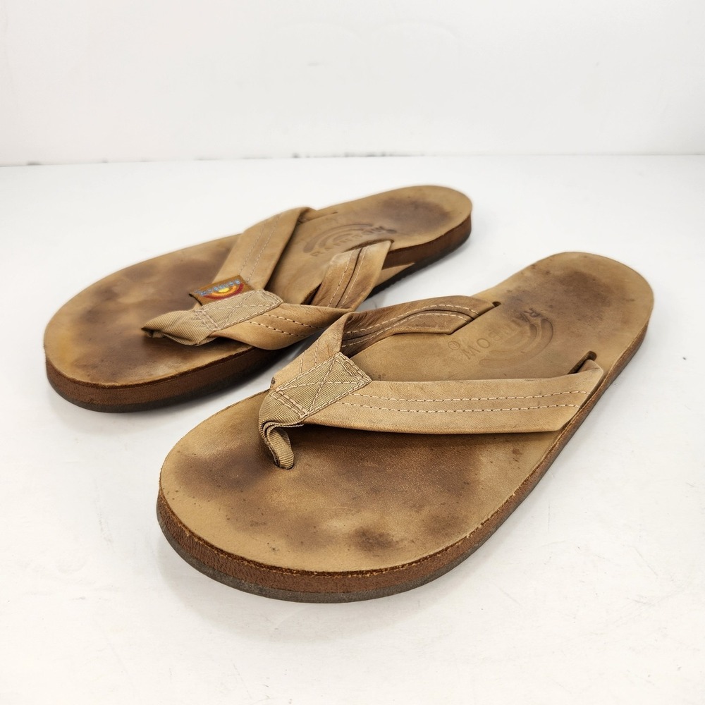 Rainbow Premier/Classic Women's Single Layer Leather Thong Sandals Brown Size 5